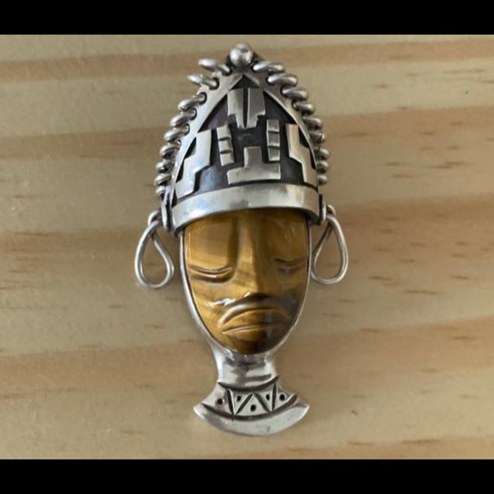 Vintage Ballesteros Tigers Eye Brooch/Pendant